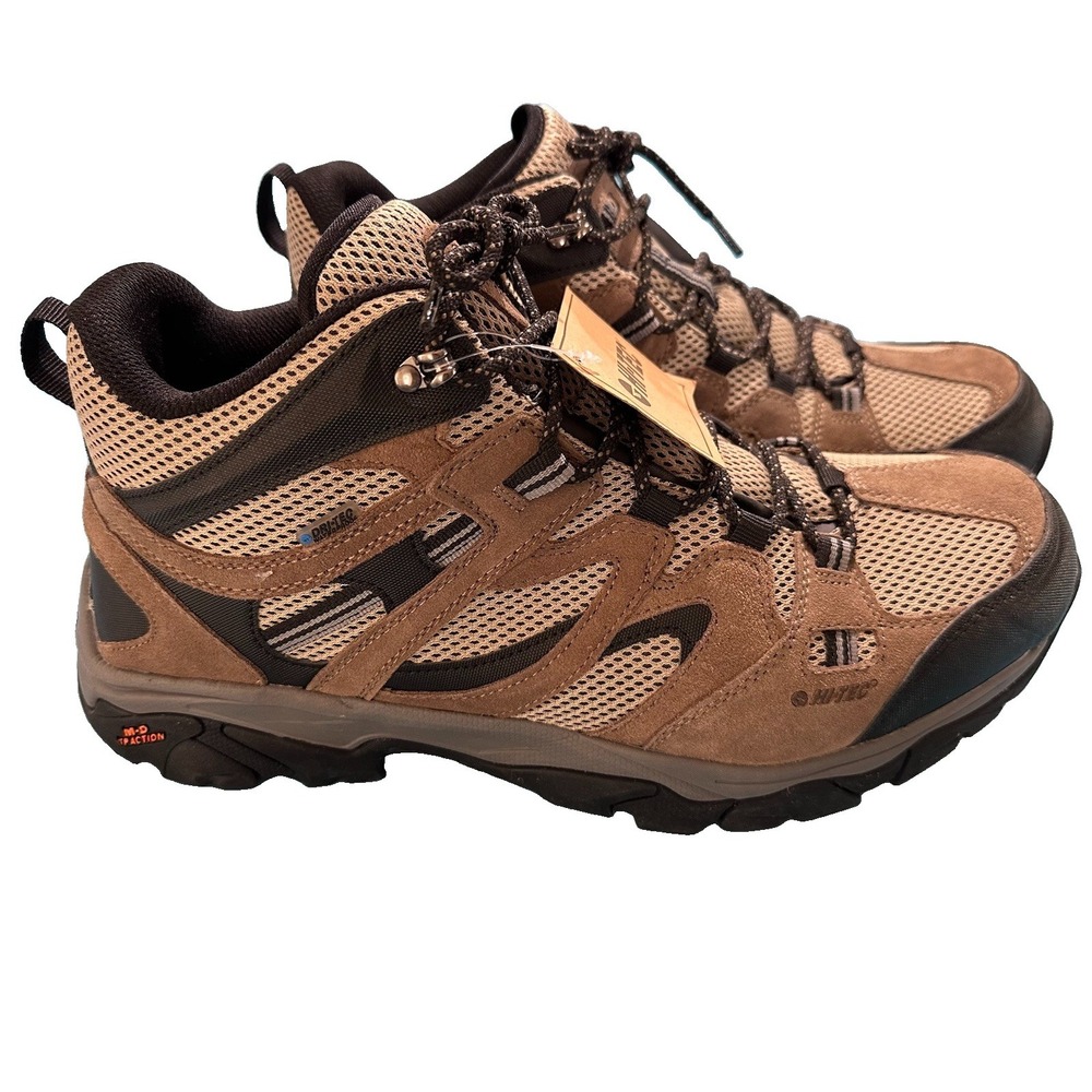 NWOB Hi-Tech Men's Ravus Mid WP Waterproof Shoes Brown Hiking Boots - Size 14X